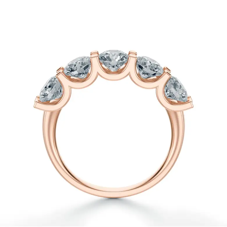 Pierścionek z dużymi diamentami różowe złoto SBP_021